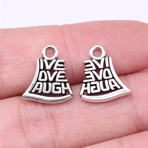 Tibetan Style Alphabet and number Pendants, Alphabet Letter, antique silver color plated, DIY, 15x13mm, Sold By PC