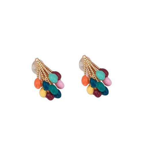 Messing Tropfen Ohrring, goldfarben plattiert, verschiedene Stile für Wahl & Micro pave Zirkonia & für Frau & Emaille, earrings length 13-20mm, verkauft von Paar
