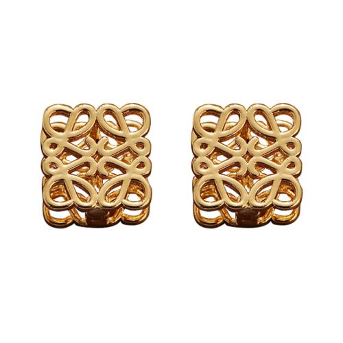 Brass Lever Back Earring, Geometrical Pattern, gold color plated, for woman & hollow, Sold By Pair