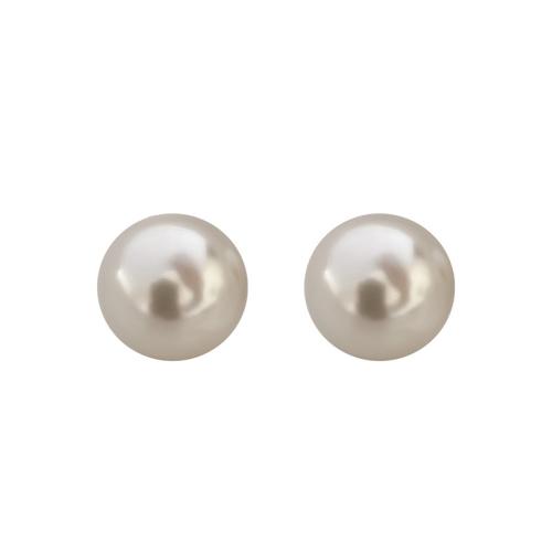 Glass Pearl Stud Earring, Round, different size for choice & for woman, more colors for choice, Sold By Pair