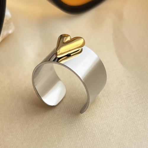 Stainless Steel Finger Ring, 304 Stainless Steel, with 201 Stainless Steel, fashion jewelry & for woman, more colors for choice, Sold By PC