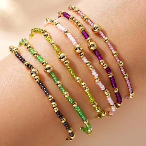 Glass Beads Bracelet, Seedbead, handmade, fashion jewelry & for woman, more colors for choice, Length:Approx 16.5 cm, Sold By PC