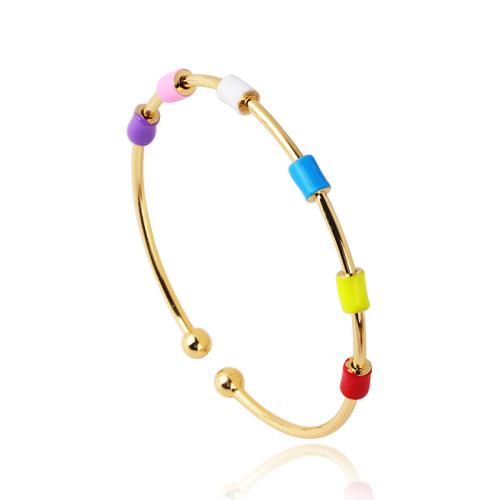 Bracelets en laiton, bijoux de mode & pour femme, plus de couleurs à choisir, Diamètre intérieur:Environ 58mm, Vendu par PC