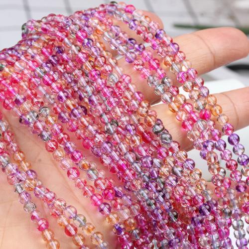 Crystal Beads, DIY, multi-colored, 4mm, 5Strands/Bag, Sold By Bag