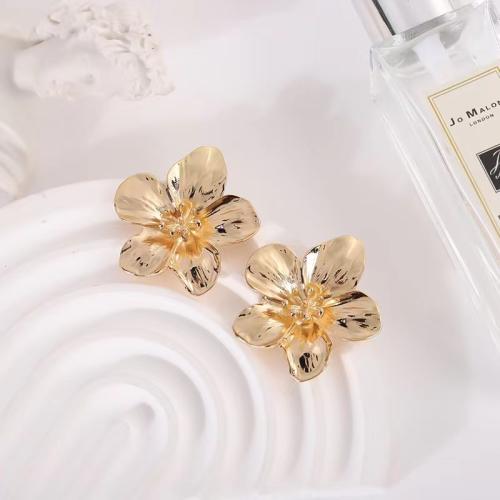 Tibetan Style Stud Earring, Flower, fashion jewelry & for woman, more colors for choice, 30mm, Sold By Pair