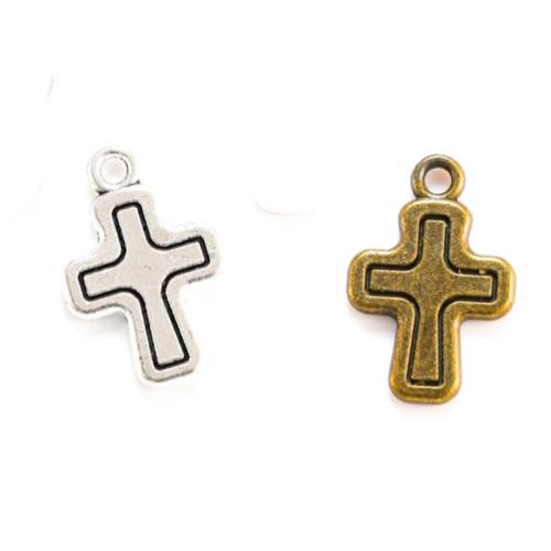 Tibetan Style Cross Pendants, plated, DIY, more colors for choice, nickel, lead & cadmium free, 19x8mm, Approx 100PCs/Bag, Sold By Bag
