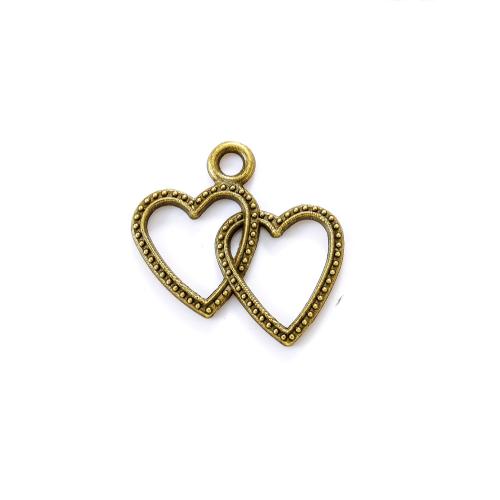 Tibetan Style Heart Pendants, plated, DIY, more colors for choice, nickel, lead & cadmium free, 23x24mm, Approx 100PCs/Bag, Sold By Bag