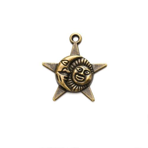 Tibetan Style Star Pendant, plated, DIY, more colors for choice, nickel, lead & cadmium free, 27x25mm, Approx 100PCs/Bag, Sold By Bag