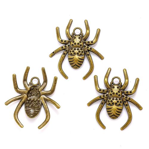 Tibetan Style Animal Pendants, Spider, plated, DIY, more colors for choice, nickel, lead & cadmium free, 46x40mm, Approx 100PCs/Bag, Sold By Bag