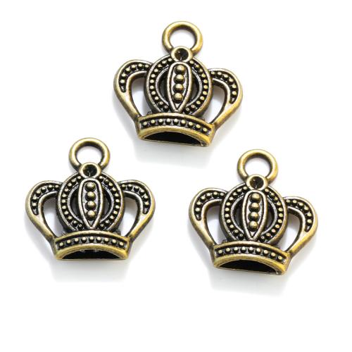 Tibetan Style Crown Pendants, plated, DIY, more colors for choice, nickel, lead & cadmium free, 16x16mm, Approx 100PCs/Bag, Sold By Bag