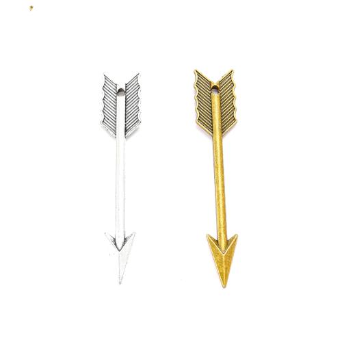 Tibetan Style Pendants, Arrow, plated, DIY, more colors for choice, nickel, lead & cadmium free, 12x63mm, Approx 100PCs/Bag, Sold By Bag