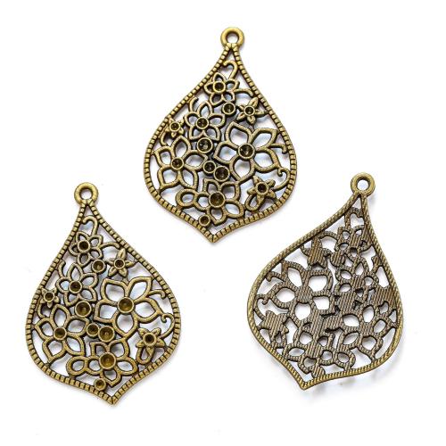 Tibetan Style Pendants, Teardrop, plated, DIY, more colors for choice, nickel, lead & cadmium free, 40x25mm, Approx 100PCs/Bag, Sold By Bag