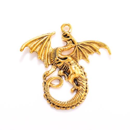 Tibetan Style Animal Pendants, Dragon, plated, DIY, more colors for choice, nickel, lead & cadmium free, 45x35mm, Approx 100PCs/Bag, Sold By Bag
