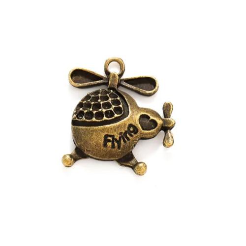 Vehicle Shaped Tibetan Style Pendants, Airplane, antique bronze color plated, DIY, nickel, lead & cadmium free, 24x23mm, Approx 100PCs/Bag, Sold By Bag