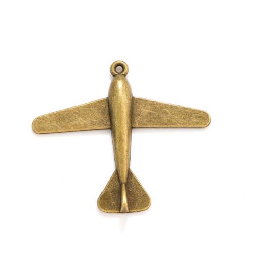 Vehicle Shaped Tibetan Style Pendants, Airplane, antique bronze color plated, DIY, nickel, lead & cadmium free, 51x44mm, Approx 100PCs/Bag, Sold By Bag