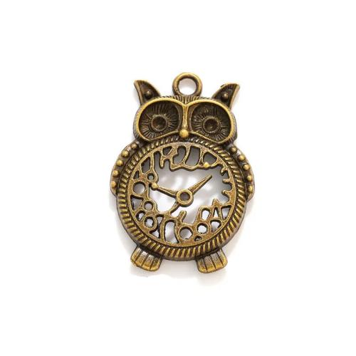 Tibetan Style Animal Pendants, Owl, antique bronze color plated, DIY, nickel, lead & cadmium free, 48x32mm, Approx 100PCs/Bag, Sold By Bag