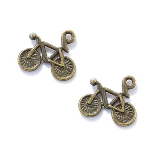Vehicle Shaped Tibetan Style Pendants, Bike, plated, DIY, more colors for choice, nickel, lead & cadmium free, 16x14mm, Approx 100PCs/Bag, Sold By Bag