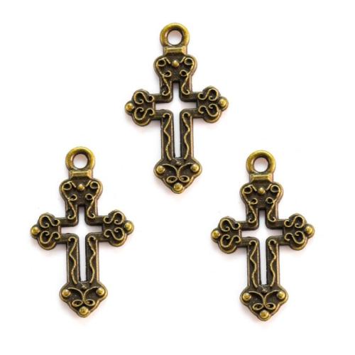Tibetan Style Cross Pendants, plated, DIY, more colors for choice, nickel, lead & cadmium free, 26x16mm, Approx 100PCs/Bag, Sold By Bag