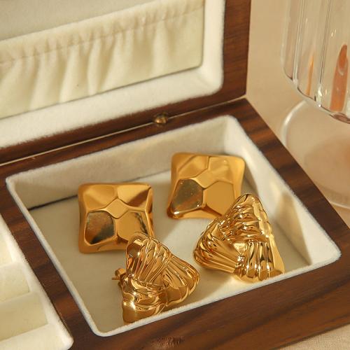 Edelstahl Ohrringe, 304 Edelstahl, goldfarben plattiert, verschiedene Stile für Wahl & für Frau, keine, verkauft von Paar