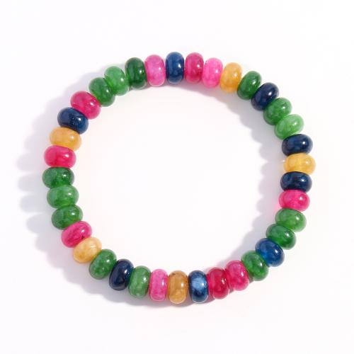 Gemstone Bracelets, Tourmaline, with Natural Stone & Elastic Thread, handmade, fashion jewelry & Unisex, mixed colors, Length:7.1 Inch, Sold By PC