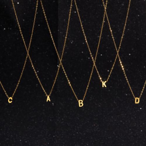 Stainless Steel Jewelry Necklace, 304 Stainless Steel, with 5cm extender chain, Alphabet Letter, plated, fashion jewelry & Unisex, more colors for choice, Length:40 cm, Sold By PC