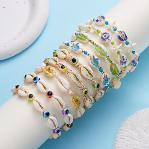Shell Jewelry Bracelet, with Cotton Thread, handmade, fashion jewelry & different styles for choice & for woman, Sold By PC