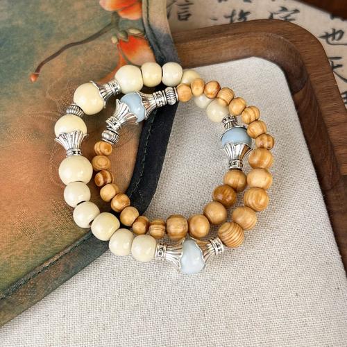 Porcelain Bracelet, with Elastic Thread & Tibetan Style, handmade, Double Layer & fashion jewelry & Unisex & different styles for choice, Length:Approx 34 cm, Sold By PC