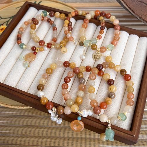 Gemstone Bracelets, Lighter Imperial Jade, with Elastic Thread & Freshwater Pearl & Tibetan Style, polished, fashion jewelry & Unisex & different styles for choice, Sold By PC