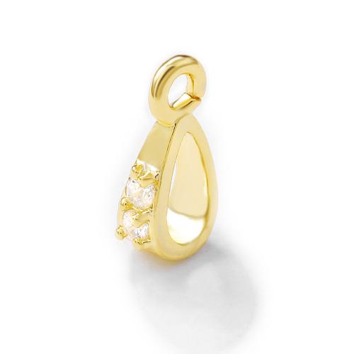 Cubic Zirconia Micro Pave Brass Pendant, real gold plated, DIY & micro pave cubic zirconia, gold, 3x10mm, Sold By PC