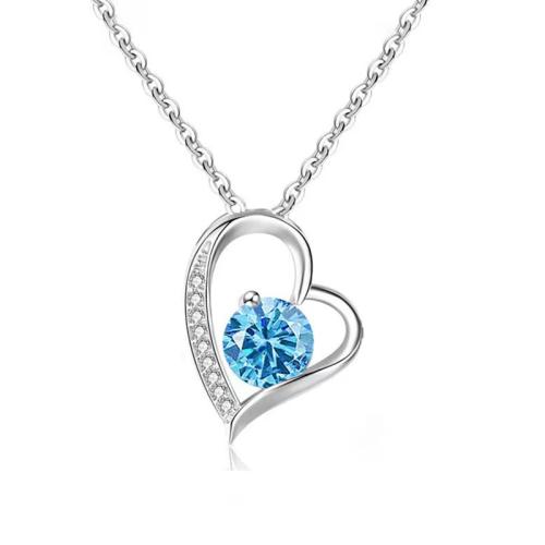 Cubic Zircon Micro Pave 925 Sterling Silver Necklace, plated, micro pave cubic zirconia & for woman, more colors for choice, Length:Approx 21-50 cm, Sold By PC