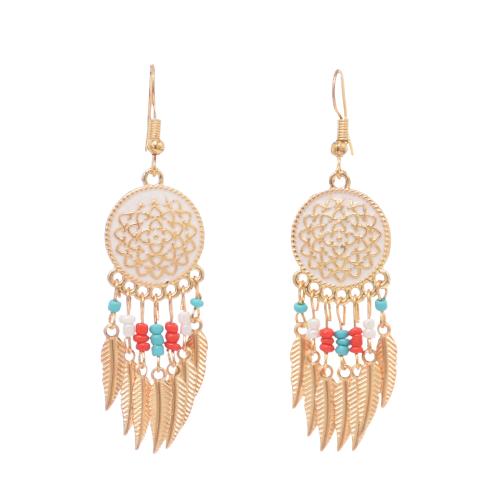 Tibetan Style Drop Earrings, with Crystal, folk style & different styles for choice & for woman & enamel & with rhinestone, more colors for choice, Sold By Pair