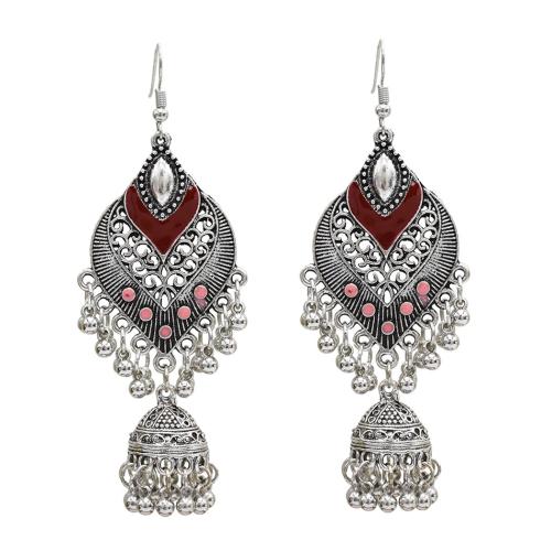 Tibetan Style Drop Earrings, for woman & enamel, more colors for choice, Sold By Pair
