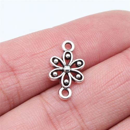 Tibetan Style Connector, Flower, antique silver color plated, DIY & 1/1 loop, 18x10mm, Sold By PC