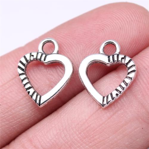 Tibetan Style Heart Pendants, antique silver color plated, DIY, 15x12mm, Sold By PC