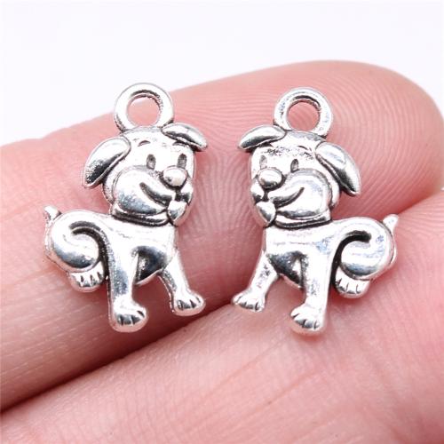 Tibetan Style Animal Pendants, Dog, antique silver color plated, DIY, 17x11mm, Sold By PC