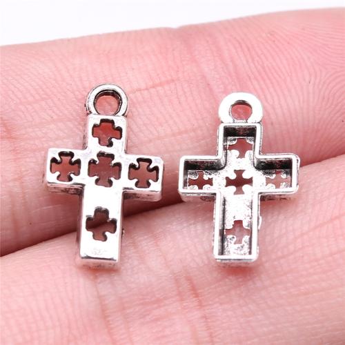 Tibetan Style Cross Pendants, antique silver color plated, DIY, 17x11mm, Sold By PC