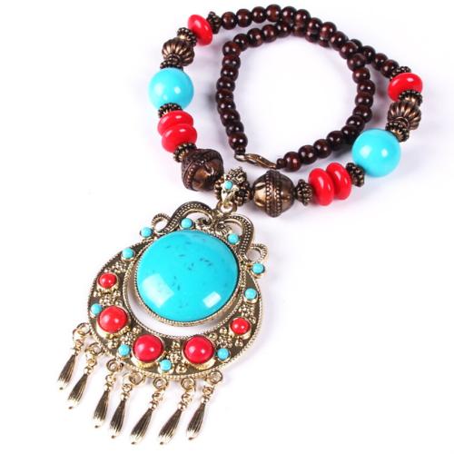 Tibetan Style Necklace, with Seedbead, plated, folk style & for woman, more colors for choice, Length:Approx 20-31.5 Inch, Sold By PC
