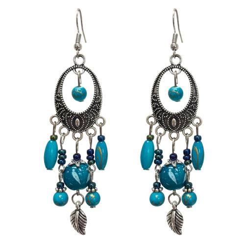 Tibetan Style Tassel Earring, with Acrylic, plated, folk style & for woman, more colors for choice, 22x70mm, Sold By Pair