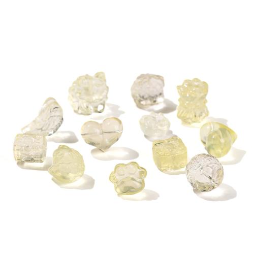 Granos de la joyería de cuarzo natural, cuarzo limón, Tallado, Bricolaje & diferentes estilos para la opción, Vendido por UD