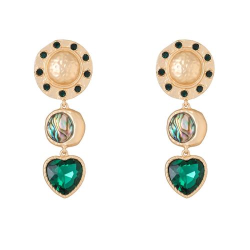 Zinklegierung Tropfen Ohrring, mit Türkis & Kunststoff Perlen, goldfarben plattiert, verschiedene Stile für Wahl & für Frau, verkauft von Paar