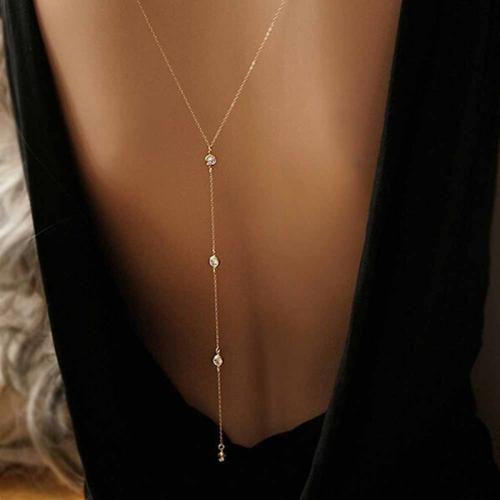 Body Chain Jewelry, Tibetan Style, fashion jewelry & for woman & with rhinestone, golden, Length:Approx 96 cm, Sold By PC