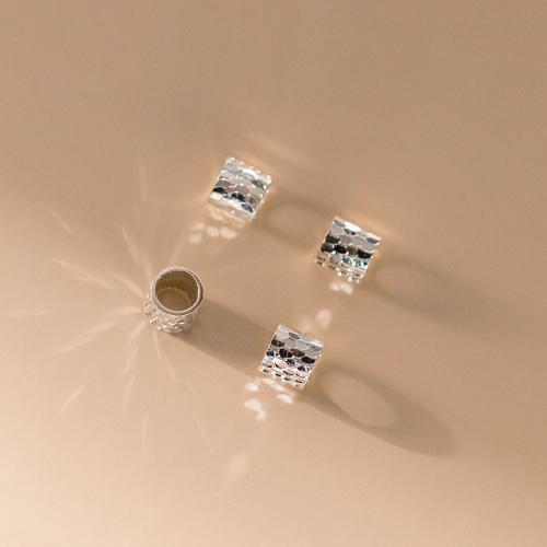 Spacer Perlen Schmuck, 925er Sterling Silber, DIY, 6x6mm, Bohrung:ca. 4.8mm, verkauft von PC