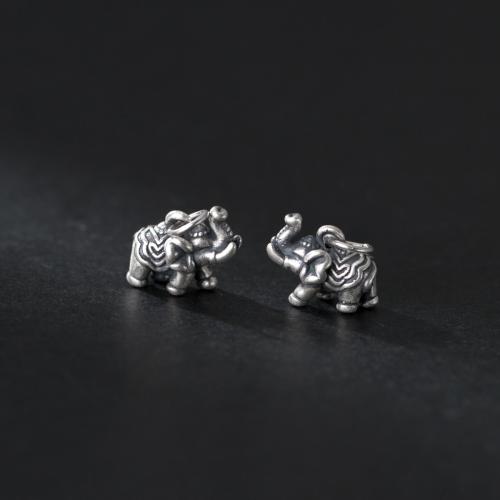 925 Sterling Silver Pendant, Elephant, DIY, 16x12x9.50mm, Sold By PC