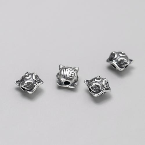 Spacer Perlen Schmuck, 925er Sterling Silber, DIY, keine, 10x10.50x7mm, Bohrung:ca. 2.5mm, verkauft von PC