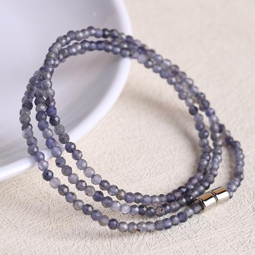 Wrap Bracelet, Iolite, fashion jewelry & Unisex, Length:Approx 53 cm, Sold By PC
