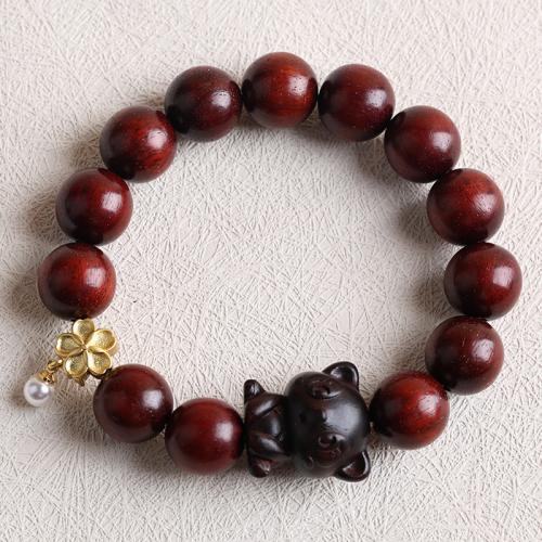 Wood Bracelets, Pterocarpus Santalinus, fashion jewelry & Unisex, Length:Approx 20 cm, Sold By PC