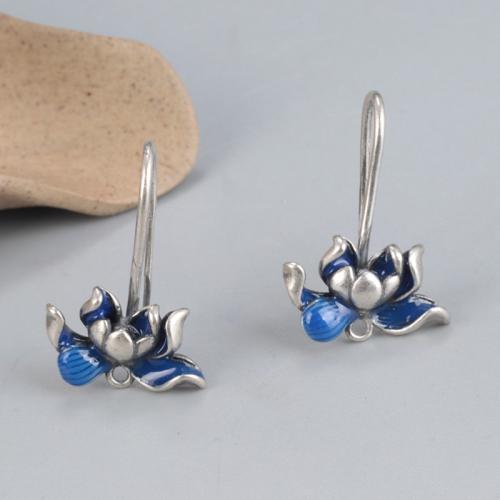 Brass Hook Earwire Flower fashion jewelry & epoxy gel Sold By Pair