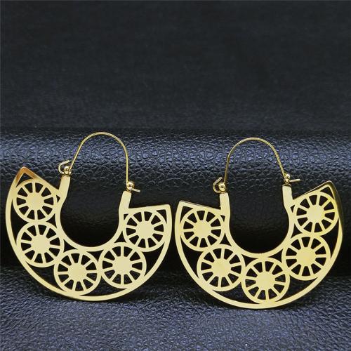 Stainless Steel Lever Back Earring 304 Stainless Steel polished fashion jewelry & for woman golden Sold By Pair