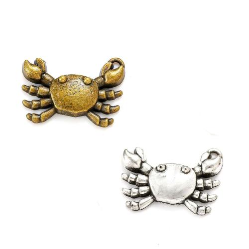 Tibetan Style Animal Pendants, Crab, plated, DIY, more colors for choice, nickel, lead & cadmium free, 23x16mm, Approx 100PCs/Bag, Sold By Bag
