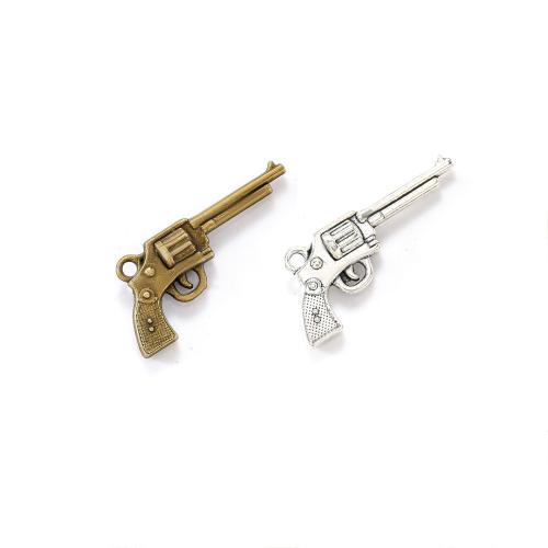 Tibetan Style Gun Pendants, plated, DIY, more colors for choice, nickel, lead & cadmium free, 16x35mm, Approx 100PCs/Bag, Sold By Bag